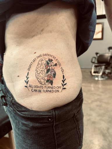 Explore t rex tattoo ideas, creative tattoo ideas in Bloomington, available at Crimson Breed Tattoo Studio