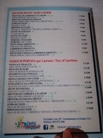 Chalet Annamaria à Castellammare di Stabia menu