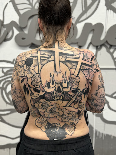 Explore couple his and her tattoo ideas, creative tattoo ideas in Zumbrota, available at Art by Sinclair Tattoo Artist At Dry Bones Ink