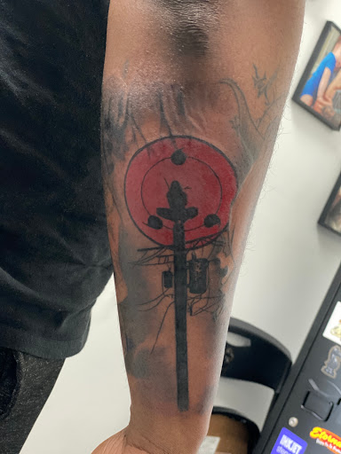 Explore female elbow tattoo ideas, creative tattoo ideas in Warren, available at Dark Horse Tattoo Co. LLC.