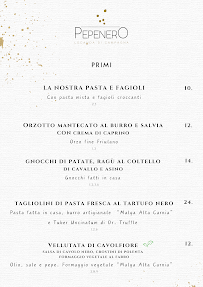 Menu / carte de Pepenero - Locanda di Campagna à Pavia di Udine