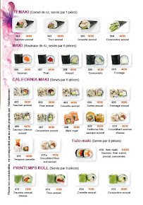 Restaurant de sushis sur tapis roulant Nagoya Sushi Rouen - Restaurant japonais à Rouen (le menu)