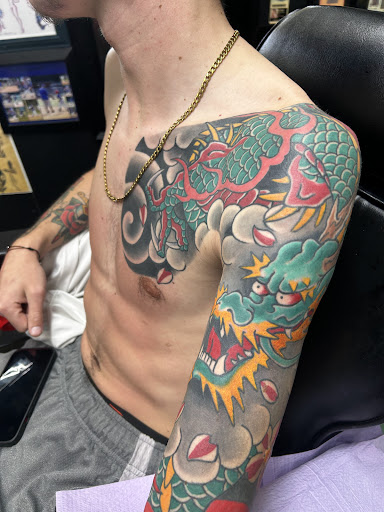 Explore religious tattoo idea, creative tattoo ideas in Ormond Beach, available at Shamrock Tattoo