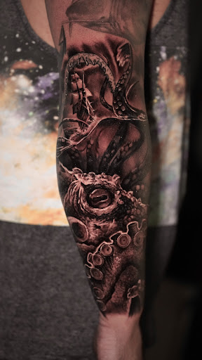 Explore army veteran tattoo ideas, creative tattoo ideas in Branford, available at Bad Decisions Tattoo Studio