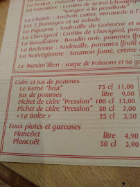 Restaurant La Cassonade à Île-de-Batz - menu / carte