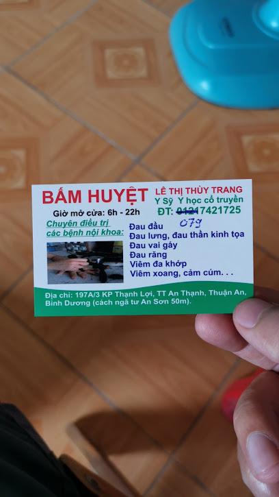 Châm Cứu Bấm Huyệt Lê Thị Thùy Trang