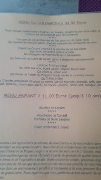 Auberge le Colombier à La Roque-Gageac menu