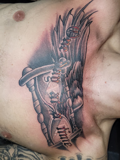 Explore jolly roger tattoo ideas, creative tattoo ideas in Angola, available at Hoodlum Ink