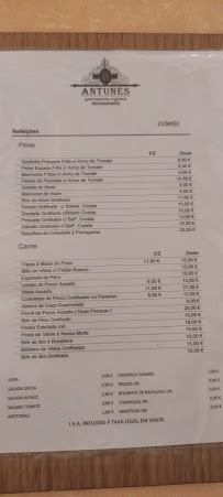 Antunes à Porto menu