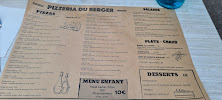 Menu du Pizzeria du Berger à Bonneval-sur-Arc