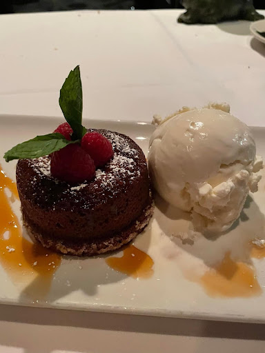 Flour less chocolate will vanilla ice cream 
