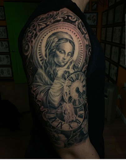 Explore shoulder arm tattoo ideas, creative tattoo ideas in Ambler, available at Tattoo GalaxyAmbler Piercing & Custom Tattoos