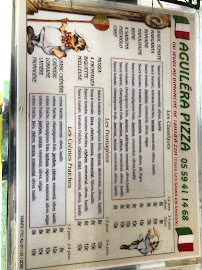 Carte du Aguilera Pizza à Anglet