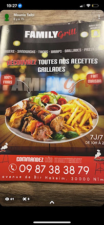 Restaurant Family Grill à Nîmes - menu / carte