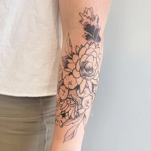 Explore plant tattoo ideas, creative tattoo ideas in Carbondale, available at Bonedale Tattoo