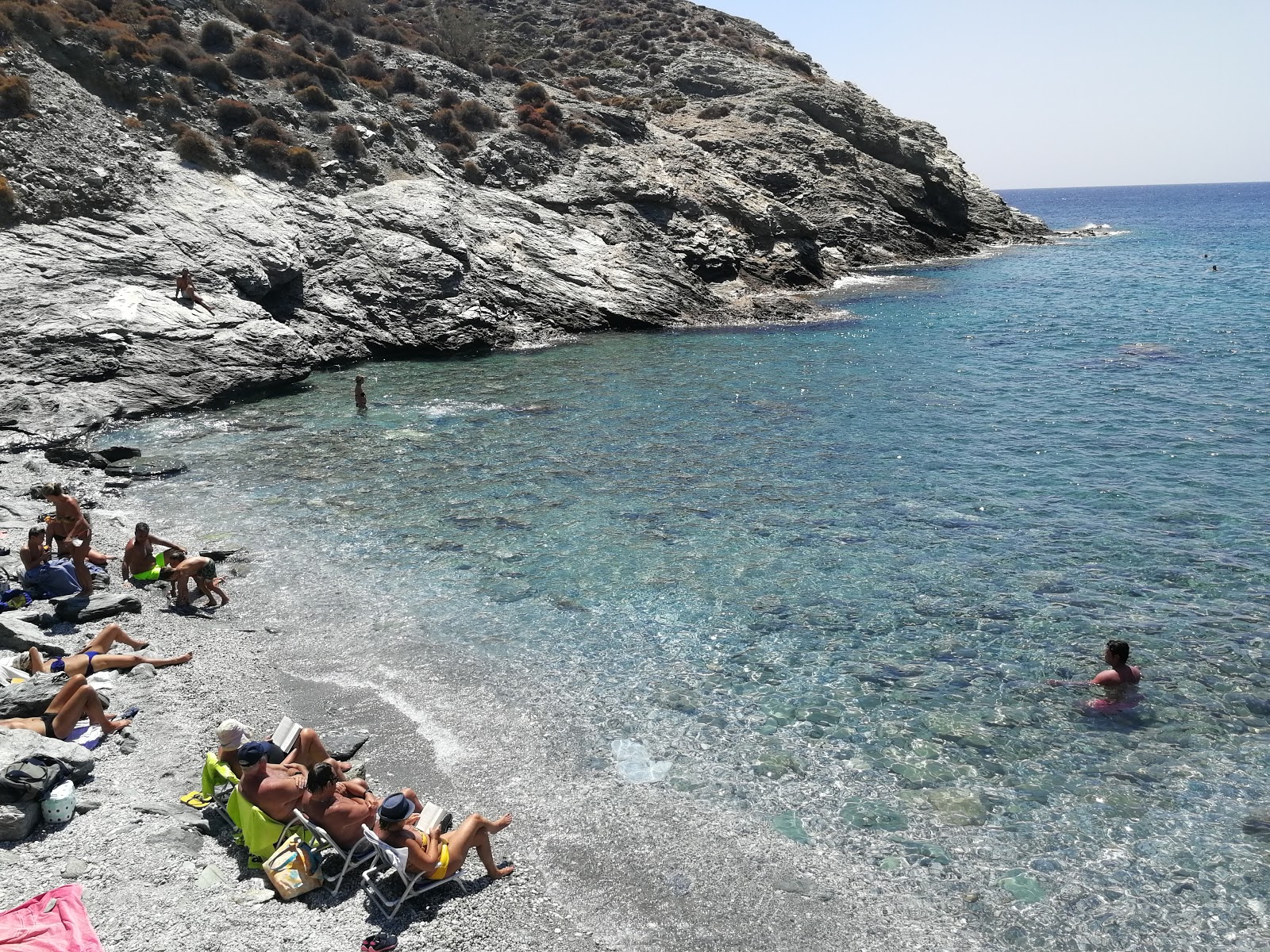 Photo of Ambeli beach backed by cliffs