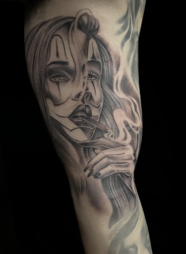 Explore black and grey tattoo filler ideas, creative tattoo ideas in Silver City, available at Independent Ink Tattoo