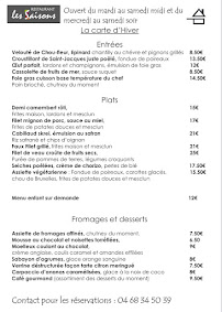 Menu / carte de Restaurant Les Saisons à Perpignan