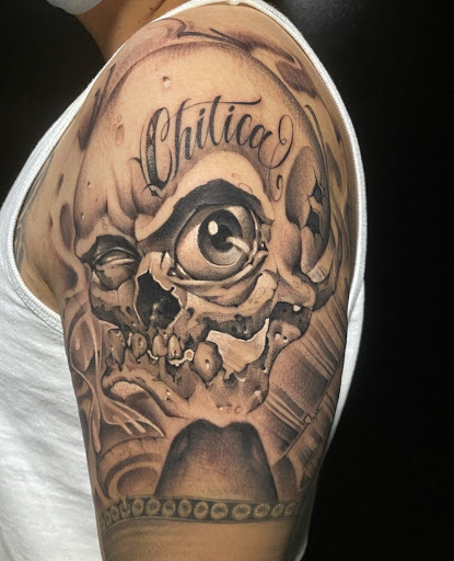 Explore ear tattoos ideas, creative tattoo ideas in Upland, available at Greaskull Tattoo Alley