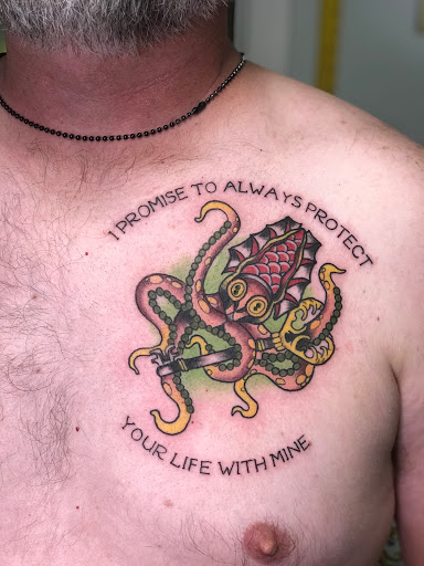 Explore hellscape sleeve tattoo ideas, creative tattoo ideas in Ocala, available at The Tattoo Gallery of Ocala LLC