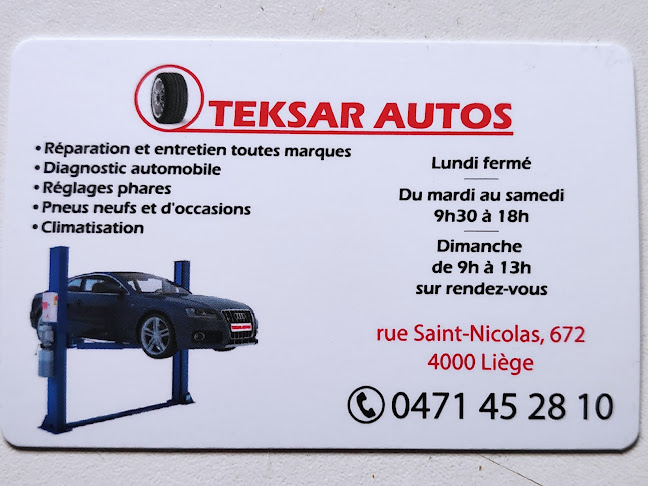 Beoordelingen van Teksar Autos in Luik - Banden winkel
