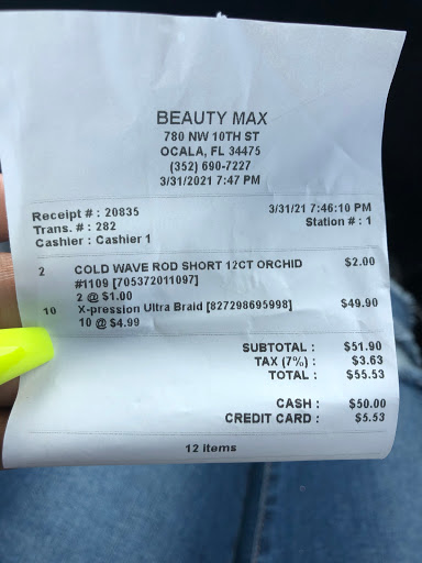 Beauty Supply Store «Beauty Max», reviews and photos, 780 NW 10th St, Ocala, FL 34475, USA