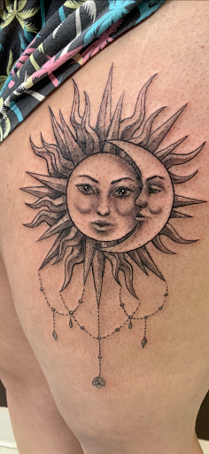 Explore violet tattoo ideas, creative tattoo ideas in Streator, available at Ink Beetle Tattoo