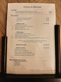 Restaurant Le Monopol à Varangéville menu