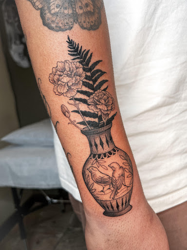 Explore curse mark tattoo ideas, creative tattoo ideas in Studio City, available at Unbreakable Tattoo