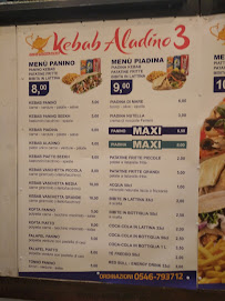 Carte du Kebab Aladino 3 à Faenza
