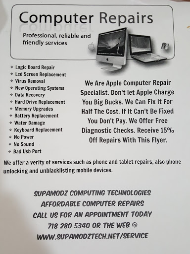 Computer Repair Service «Supamodz Tech Pc Repair Cell Phone Repair Bill Pay Center», reviews and photos, 216-25 Hempstead Ave #2, Jamaica, NY 11429, USA