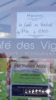 menu du restaurants Café des Vignes à Laval