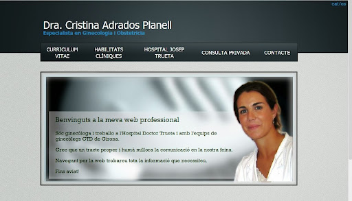 Dra Cristina Adrados.           Especialista Ginecologia.           Web Profesional