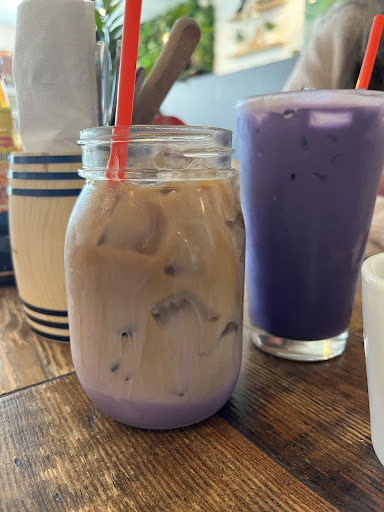 Ube cold brew (5/5, flavorful and not too sweet) and ube horchata