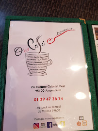 Menu / carte de O' Café Gourmand à Argenteuil