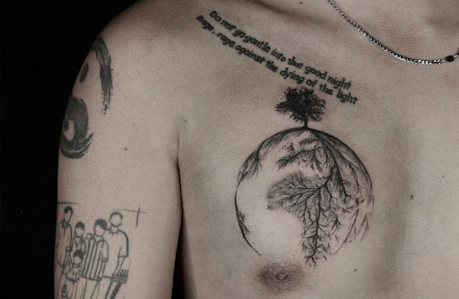 Explore ideas for chest tattoos men, creative tattoo ideas in Norcross, available at Brotherhood Tattoo