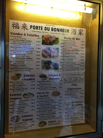 Menu / carte de Porte du Bonheur à Paris