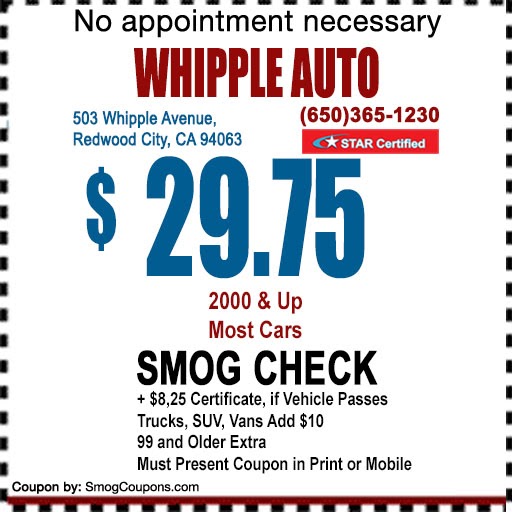 Smog Inspection Station «Whipple Auto», reviews and photos, 503 Whipple Ave, Redwood City, CA 94063, USA