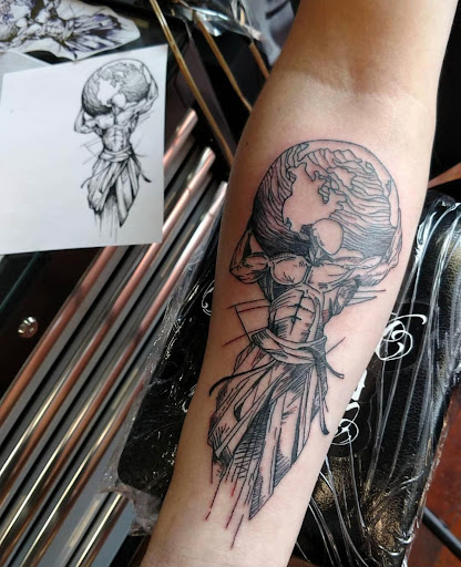 Explore crest tattoo ideas, creative tattoo ideas in Hastings, available at Distinctive INK Tattoo LLC