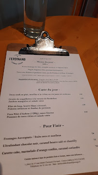 Menu du L'Atelier de Ferdinand à Clermont-Ferrand