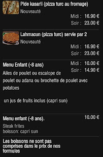 Menu du Anamour steakhouse (kebab au feu de bois & buffet) à Sarcelles