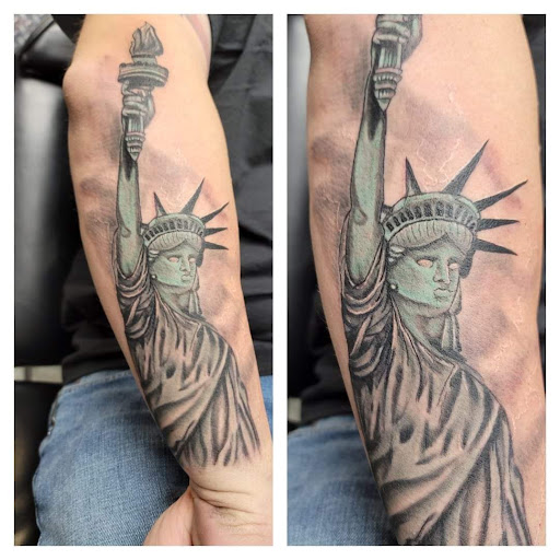 Explore angry tattoo ideas, creative tattoo ideas in Hilliard, available at 22 Caliber Tattoo Mega Studio