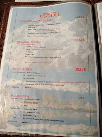 Carte du Restaurant Katmandou - Les Saveurs de l'Himalaya à Grenoble