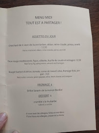 Sur Mer à Paris menu