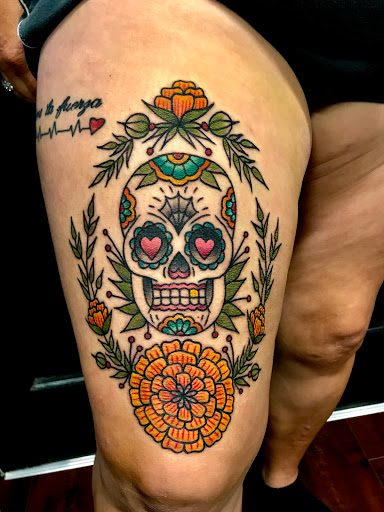 Explore bull skull tattoo ideas, creative tattoo ideas in Modesto, available at Inkwell Tattoo