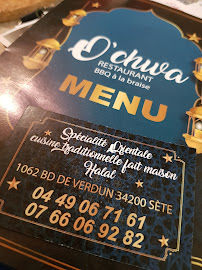 Menu / carte de O'chwa à Sète