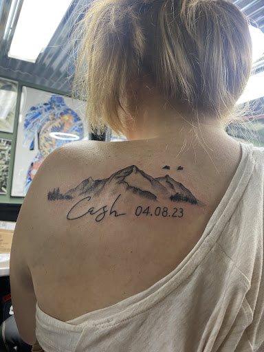 Explore cosmos flower tattoo ideas, creative tattoo ideas in Rome, available at Eternal Expressions
