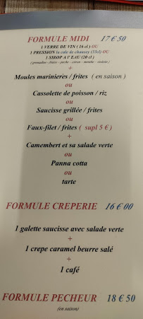 Restaurant français Le Chapeau Rouge à Le Mont-Saint-Michel (le menu)