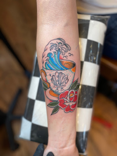 Explore skull rose tattoo ideas, creative tattoo ideas in Hailey, available at Mountain Rose Tattoo Studio