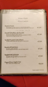 Menu / carte de Trattoria Porsenna à Chiusi Scalo